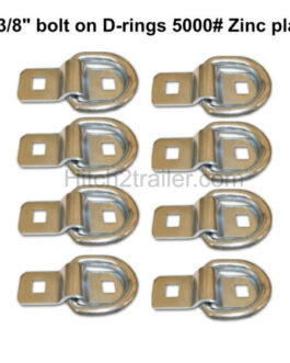 8 – 3/8″ Bolt on D Ring Rope Chain Tie Down 5000# Zinc Plated Trailer Flatbed