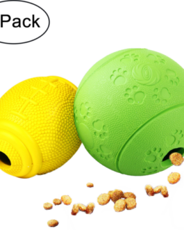 2pcs Rubber Pet Dog Interactive Food Dispenser Feeder IQ Puzzle Treat Ball Toys