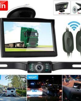 Backup Camera Wireless Car Rear View HD Parking System Night Vision + 5″ Monitor