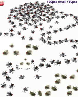 120 Pcs Fake Flies Plastic Christmas Simulated Insect Fly Bugs Joke Prank USA