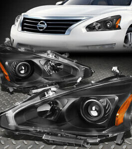 FOR 13-15 NISSAN ALTIMA SEDAN BLACK/AMBER CORNER PROJECTOR HEADLIGHT HEAD LAMPS