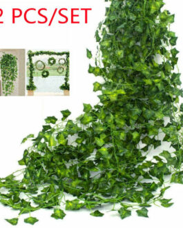 12 PCS Artificial Ivy Leaf Plants Fake Hanging Garland Vine Christmas Decor
