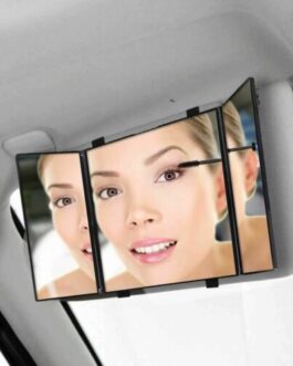 Car Folding Visor Vanity Mirror Makeup Travel Cosmetic Tri-Fold Mirror