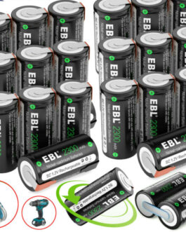 EBL Sub C SC Size NiCd Rechargeable Battery 1.2V 2300mAh Cell Tap Batteries Lot
