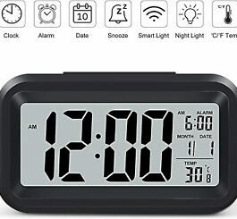 LED Digital Alarm Clock Time Temperature Thermometer Calendar Backlight Snooze
