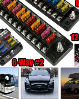12/6-Way Auto Blade Fuse Holder Box Block with Waterproof for 12V 24V Car Marine