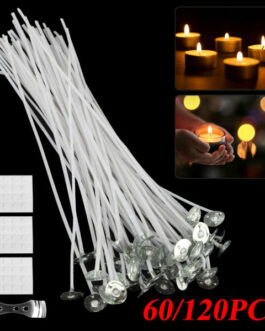 60/120 PCS 8 Inch Candle Wicks Pre-Waxed Wick For Cotton Core Candles DIY Making