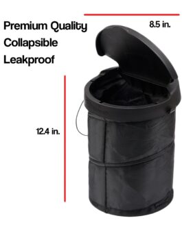2x Popup Leakproof Trash Can Collapsible Car Hanging Garbage Bin Cover