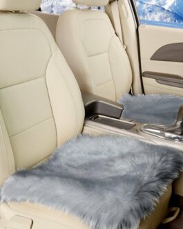 Gray Faux Sheepskin Car Seat Home Cushion Fur Pad Cover Warm Mat