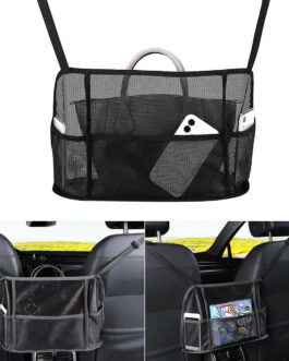 Universal Car Net 3 Pocket Handbag Holder Organizer Seat Side Storage Mesh Bag