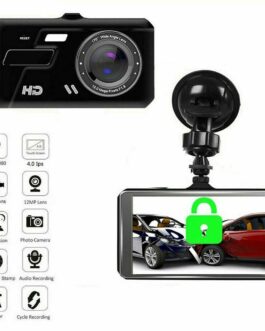 Touch Screen Dash Cam 4″ 1080P Dual Lens Car DVR Recorder Front and Rear Camera