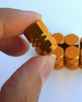 Tire Valve Stem Caps For Car, Truck, Bike, Motorcycle (2 sets – Yellow Gold)