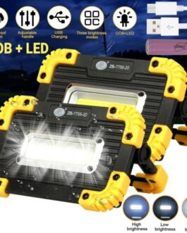 LED+COB Work Light USB Rechargeable Spotlight Floodlight Torch Camping Emergency