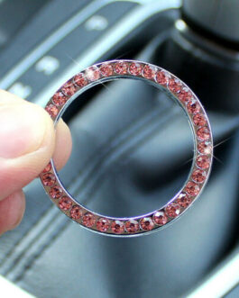 Bling Diamond Crystal Car Start Engine Ignition Button Decor Cover Sticker Red