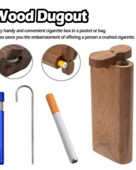 Wooden Dugout Pipe Self Cleaning Metal Bat Poker Smoking Pipe One Hitter Kit US