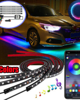 4x48LED RGB Car Interior Atmosphere Light Strip APP Music Control Lamp Bluetooth