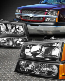 FOR 03-06 CHEVY SILVERADO AVALANCHE 1500-3500 BUMPER HEADLIGHT LAMP BLACK/AMBER