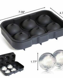 4-6 Large Molds Silicon Ice Cube Ball Maker Tray Round Sphere Whiskey US