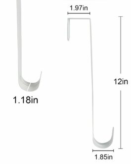 12″ White Over The Door Wreath Door Hanger Secure Strong Metal Hook Xmas Decor