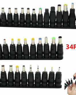 34 Tips Universal Charger Power Supply Adapter Plug Jack Kit For Laptop Notebook