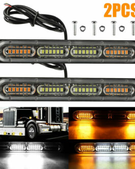 2PCS Amber/White 24LED Car Truck Emergency Warning Hazard Flash Strobe Light Bar