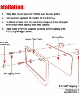 2x Slim Chrome Stainless Steel License Plate Frame Screw Cap 4 Hole