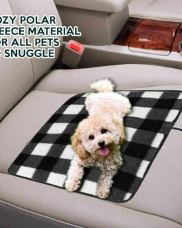 Car Electric Mini Heated Travel Blanket Pad Fleece Black Buffalo Plaid