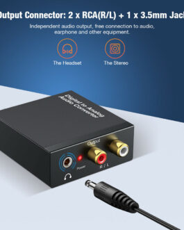 Optical Coaxial Toslink Digital to Analog Audio Converter Adapter RCA 3.5mm L/R