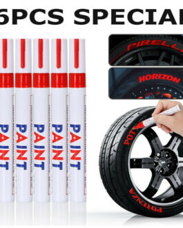 6 Red Paint Pen Marker Waterproof Permanent Car Tire Lettering Rubber Rock Glass