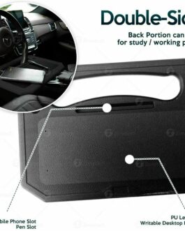 Car Black Steering Wheel Food and Laptop Cup Holder Tray Organizer