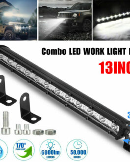 13″ LED Work Light Bar Single Row Spot Flood Combo Driving Offroad Truck SUV ATV