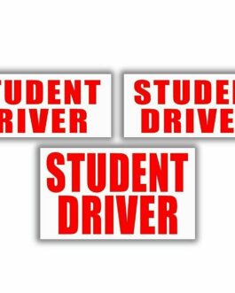 Red on White 3x Student Driver Magnets Bumper Vehicle Car Decal Signs