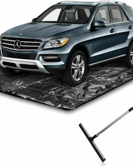 Black Heavy Duty Vehicle Garage Floor Mat For All Seasons 193″ x 94.5″