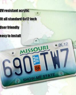 2 Clear License Plate Tag Frame Covers Bubble Shields Protector Car