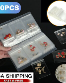 Clear Plastic Transparent Jewellery Reclosable Storage Book with 50pcs Storage Bag