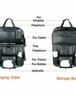 Leather Car Seat Back Holder Organizer Storage New Auto Bag Accessory Black