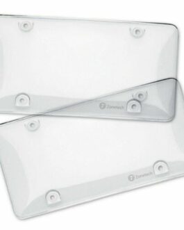 2 Clear License Plate Tag Frame Covers Bubble Shields Protector Car