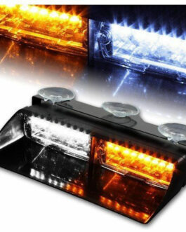 Car 16 LED Amber/White Police Strobe Flash Light Dash Emergency Bar