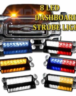 8 LED Emergency Car Strobe Flash Light Dash Bar Amber White Blue Red