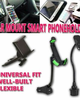 Car Cup Holder CD Slot USB Charger Cell Phone Mount Dock Adjustable