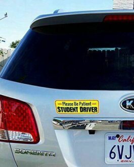 3Pk. Magnetic Please Be Patient Student Driver Bumper Warning Decals