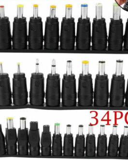 34 Tips Universal Charger Power Supply Adapter Plug Jack Kit For Laptop Notebook