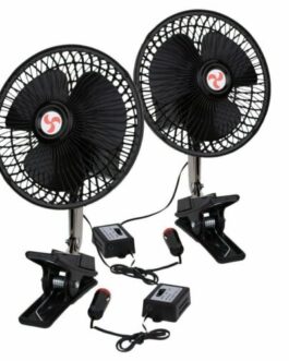 2x 12V Dashboard Oscillating Cooling Clip On Desk Car Fan Portable