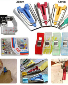 60PCS Bias Tape Maker Kit Set for Sewing Quilting Awl & Binder Foot Case Tool US