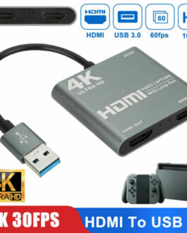 4K 1080P HDMI to USB 3.0 Video Capture Card HD Game Recorder for Live Streaming