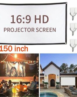150inch Portable Foldable Projector Screen 16:9 HD Home Cinema Theater 3D Movie