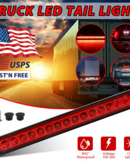 10″ Red 15LED Sealed Truck Trailer 3rd Strip Brake Stop Rear Turn Tail Light Bar