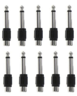 10 PACKS RCA Female Jack To 6.35mm 1/4″ Male Mono Plug Audio Adapter Connector