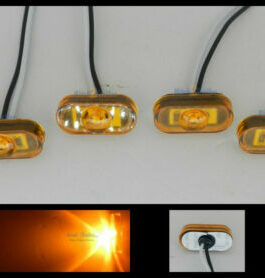 (6) Amber marker/clearance lights, 1 LED, 1-1/2″ x 3/4″, MCL299AB, adhesive back