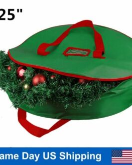 New Green Christmas Xmas Wreath Storage Bag with Handles for 25″ Wreath Clean up